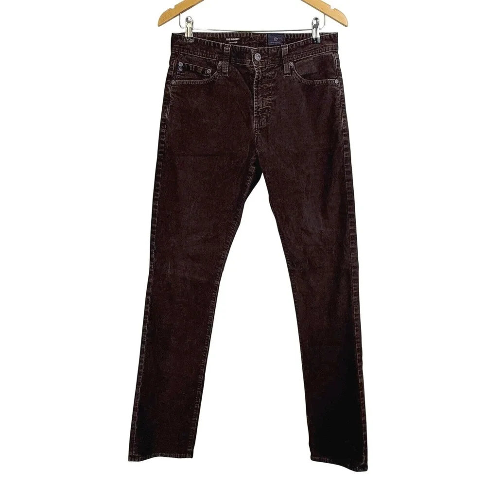 AG Adriano Goldschmied The Everett‎ Slim Straight Corduroy Pants Brown MEN 30x34